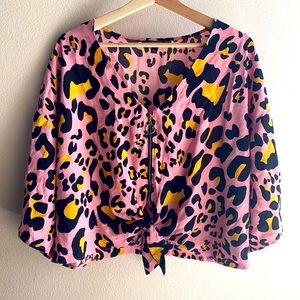 Topshop Animal Print Blouse | Size 10